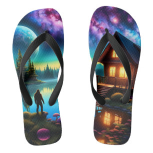 Chanclas Sasquatch Vigilando nebulosas en un planeta lejano