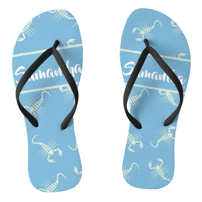 Chanclas Scorpio Zodiac sign on blue (Plantilla)