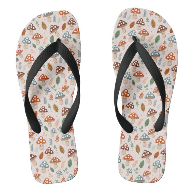 Chanclas Setas, follaje otoñal, Patten natural (Plantilla)