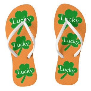 Chanclas Shamrock Green Naranja blanco Flip Flops