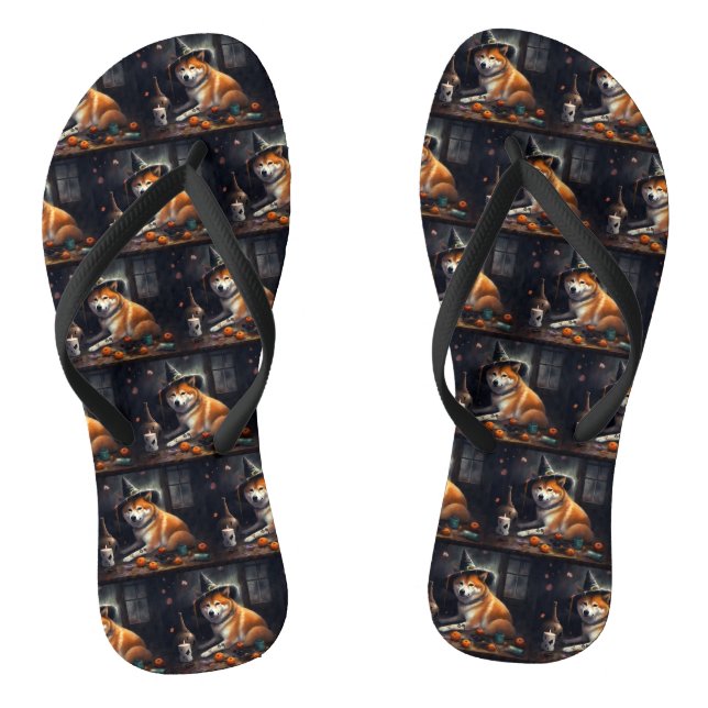 Chanclas Shiba Inu Calabazas Halloween Da Miedo (Plantilla)