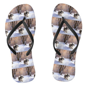 Chanclas Shih Tzu Deja que nieve Navidad