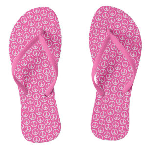 Chanclas Signos de la paz en rosa brillante