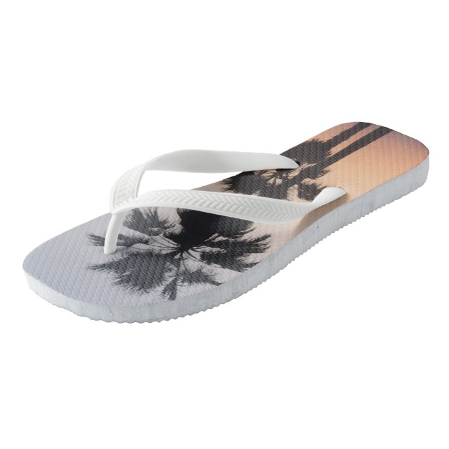 Chanclas Siluetas de Palmeras al Anochecer (Angular)