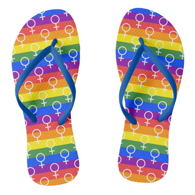 Chanclas Símbolo femenino patrón arco iris (Plantilla)