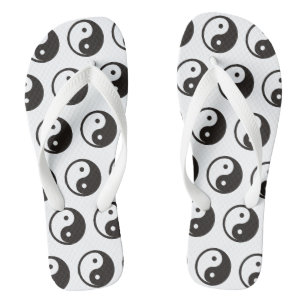 Chanclas Símbolo Yin Yang - diseño de tatuajes sólidos