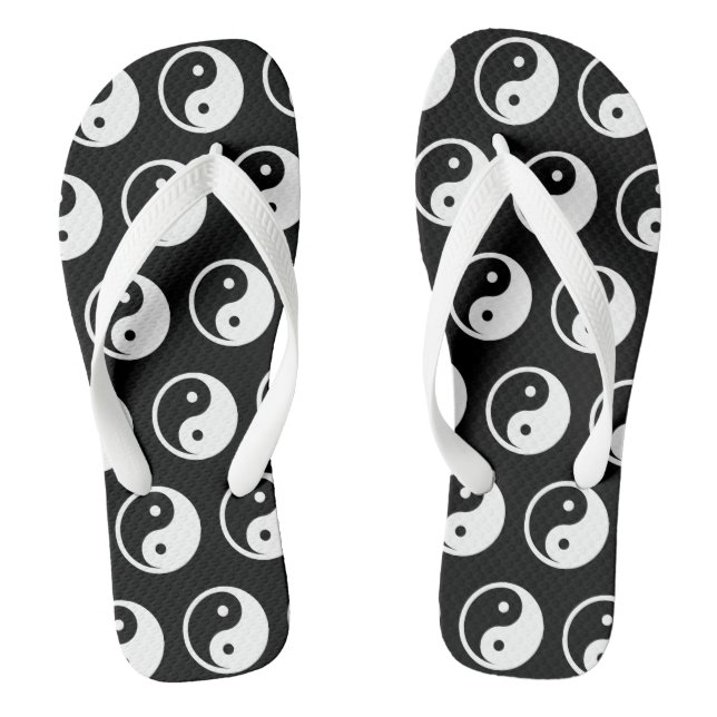 Chanclas Símbolo Yin Yang - diseño de tatuajes sólidos 2 (Plantilla)