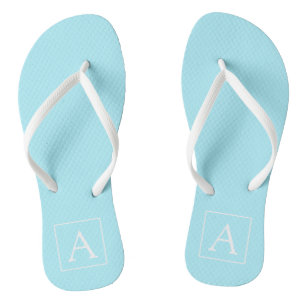 Chanclas Simple Monograma Azul Cielo