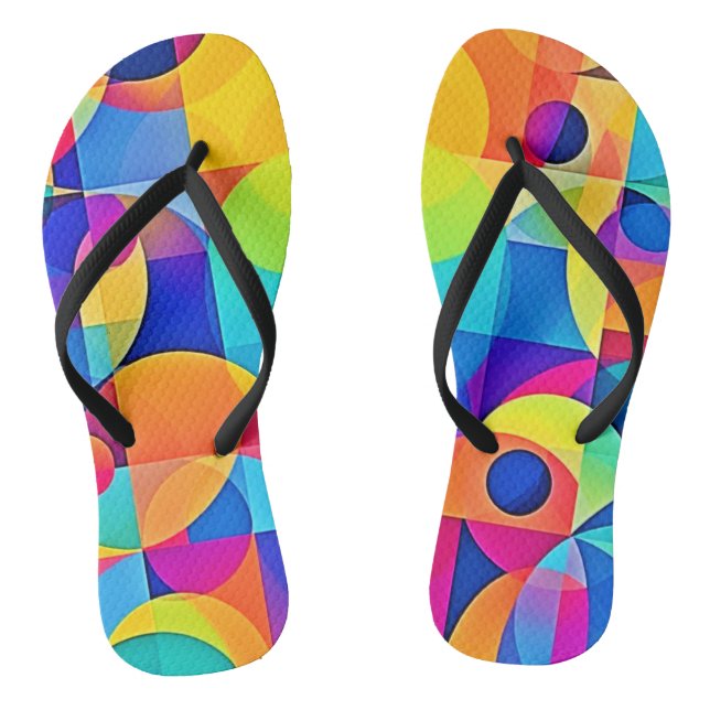 Chanclas Sinfonía de Color Geométrico (Plantilla)