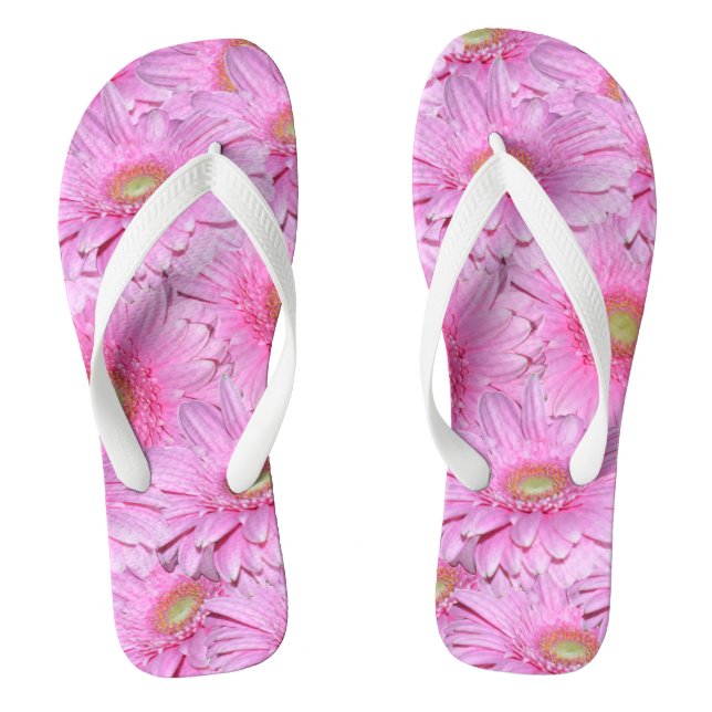 Chanclas Sinfonía de Gerberas Rosadas, (Plantilla)