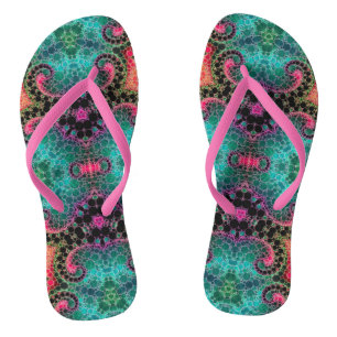 Chanclas Sinopsis turquesa rosada