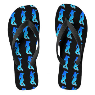 Chanclas sirenas azules en negro