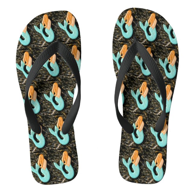 Chanclas sirenas de cola azul (Plantilla)
