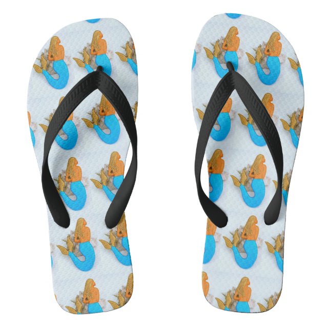 Chanclas sirenas de pelo dorado (Plantilla)
