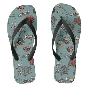 Chanclas Skeleton Scuba Diver & Coral