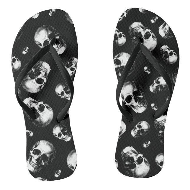 Chanclas Skull Gothic Halloween Boda Flip-Flops (Plantilla)