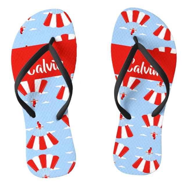 Chanclas Skydiver with red and white parachute pattern (Plantilla)