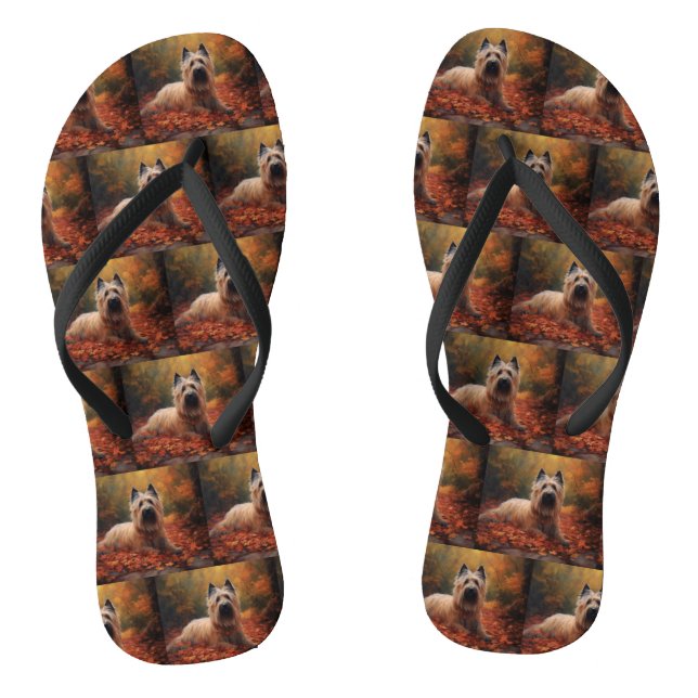 Chanclas Skye Terrier en otoño inspira caída de hojas (Plantilla)
