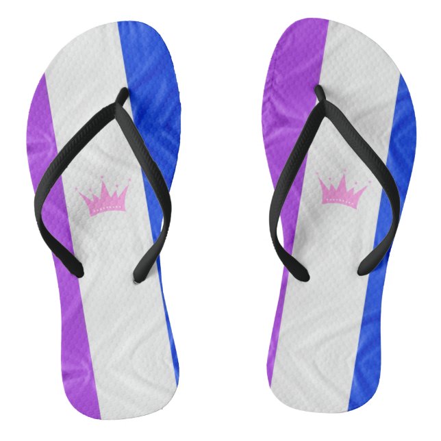 Chanclas SlipperyJoe drag bandera del orgullo hembra azul v (Plantilla)