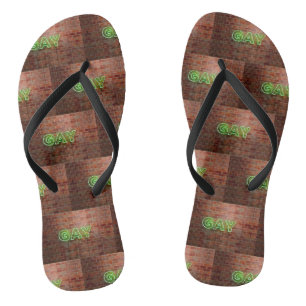 Chanclas SlipperyJoe iluminó el letrero de neón gay brillan