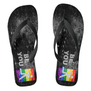 Chanclas SlipperyJoe's Be You negro ladrillo pared de peato