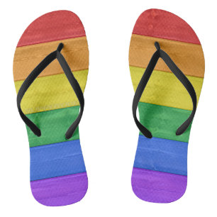 Chanclas SlipperyJoe's clásico arcoíris táctil hecho a mano