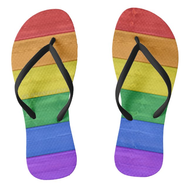 Chanclas SlipperyJoe's clásico arcoíris táctil hecho a mano (Plantilla)
