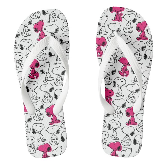 Chanclas Snoopy Black & Magenta Pattern (Plantilla)