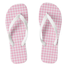 Soda Rosa Gingham Flip Flops Adulto, Wide Straps