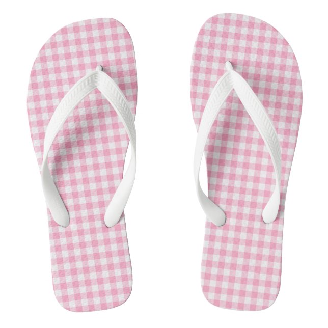 Chanclas Soda Rosa Gingham Flip Flops Adulto, Wide Straps (Plantilla)