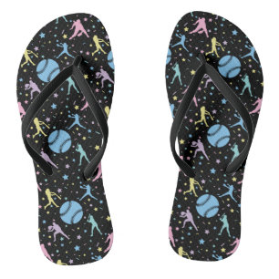 Chanclas Softbol Femenino - Mujeres Jugadoras con Estrellas