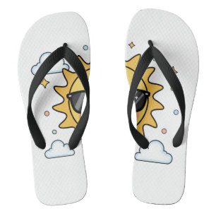 Chanclas Sol de dibujos animados sonriente feliz - soles Ka