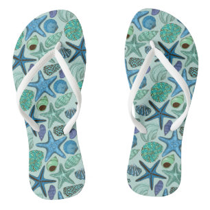 Chanclas Sombras de Seashells y del modelo azules de las