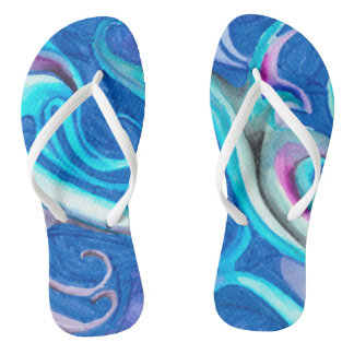Chanclas Sombrillas azules abstractas Flip Flops de adulto,