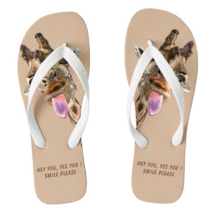 Chanclas Sonrisa divertida Giraffe Flip Flops - Elegir colo