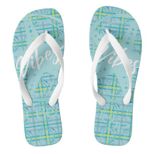 Chanclas SplashPlaid Lime Vibes Flip Flops