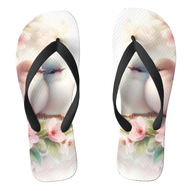 Chanclas Spring Love Birds Cherry Blossom Floral (Plantilla)