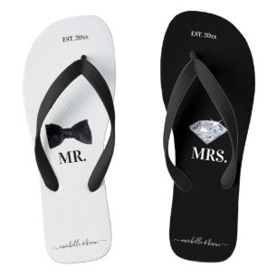 Chanclas Sr. y la Sra. Boda Black & White