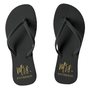 Chanclas Sra. Apellido Flip Flops con Relieve metalizado do