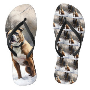 Chanclas Staffordshire Bull Terrier Deja Que Nieva Navidade
