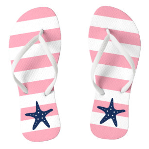 Chanclas Starfish azul en franjas rosadas