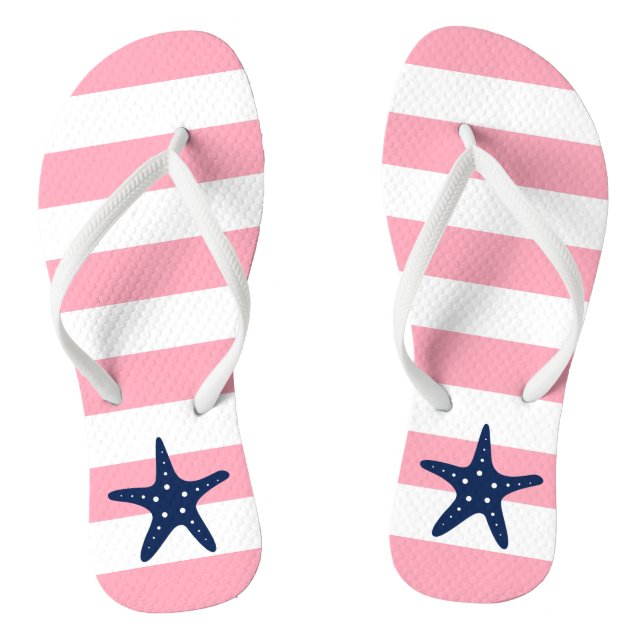 Chanclas Starfish azul en franjas rosadas (Plantilla)