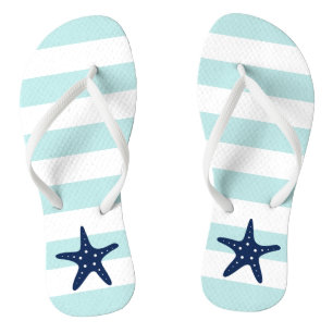 Chanclas Starfish azul en rayas de menta