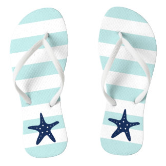 Chanclas Starfish azul en rayas de menta