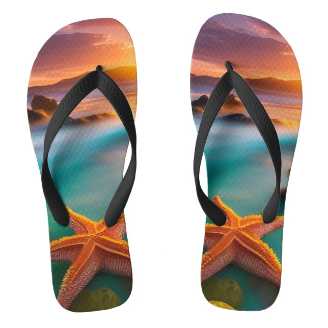 Chanclas Starfish en la playa en Dawn (Plantilla)