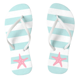 Chanclas Starfish rosa en franjas de menta