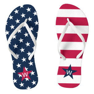 Chanclas Stars Stripes Monogramed Flip Flops