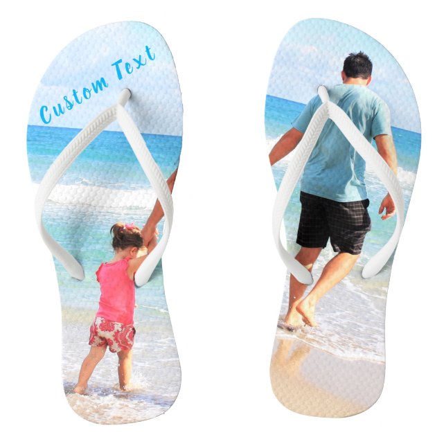 Chanclas Su foto voltea con texto Personalizado (Plantilla)