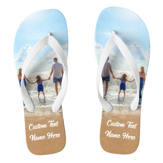Chanclas Su foto voltea con texto Personalizado (Plantilla)