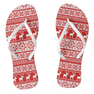 Chanclas Suéter de reno de copas de nieve nórdica Navidades
